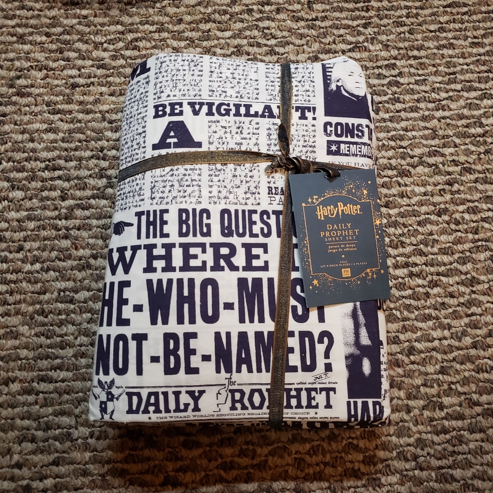 Harry potter PBT sheet set daily prophet NEW